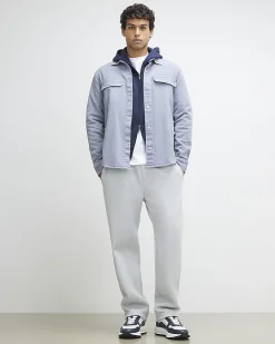 Purple Denim Long Sleeve Overshirt