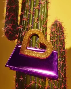 Purple Heart Handle Bag