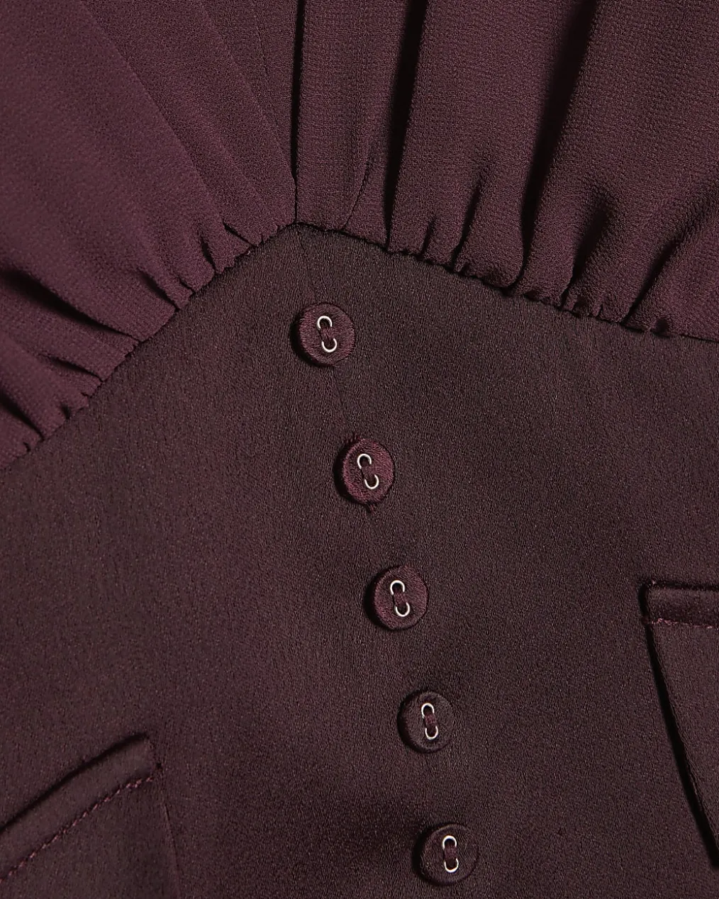 Purple Long Sleeve Corset Detail Blouse