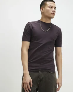 Purple Muscle Fit Cotton Lightweight T-Shirt