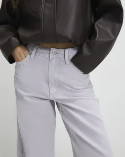 Purple Relaxed Straight Jeans