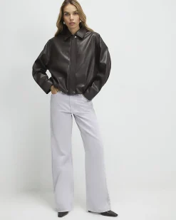 Purple Relaxed Straight Jeans