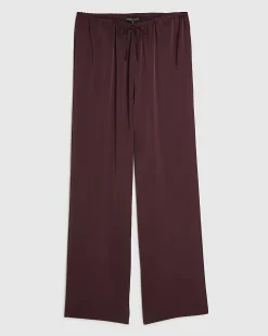 Purple Satin Wide Leg Trousers