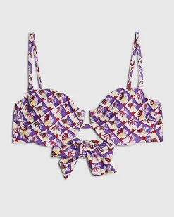 Purple Structured Pineapple Bikini Top