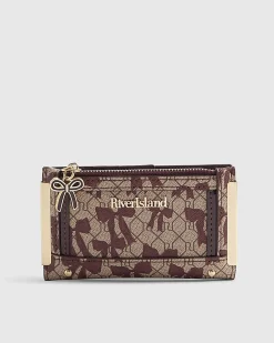 Red Bow Monogram Print Mini Purse