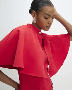 Red Cape Detail Mini Dress