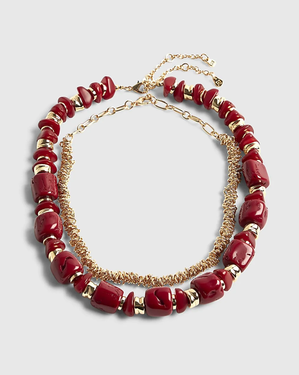 Red Coral Collar Necklace