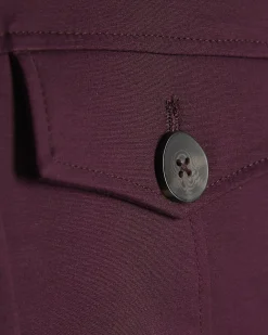 Red Cotton Blend Boxy Fit Shirt