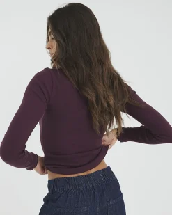 Red Cotton Blend Scallop Trim Top