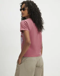 Red Cotton Lisbon Floral Fitted T-Shirt