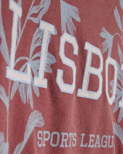 Red Cotton Lisbon Floral Fitted T-Shirt