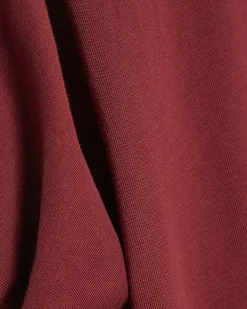 Red Cotton Ruched Sleeve T-Shirt