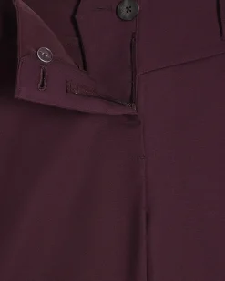Red Cotton Sateen Barrel Leg Trousers