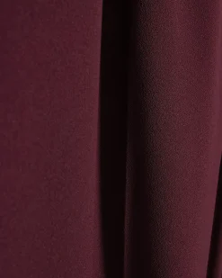 Red Drapey Barrel Leg Trousers