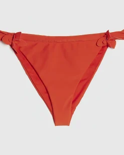 Red Flower Trim Bikini Bottoms