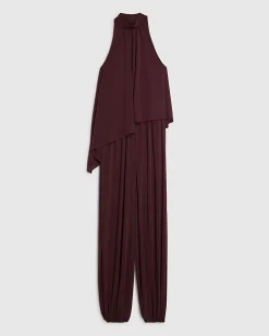 Red Halter Neck Balloon Leg Jumpsuit