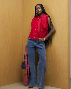 Red Knitted Waistcoat