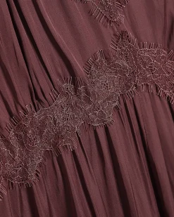 Red Lace Detail Slip Dress