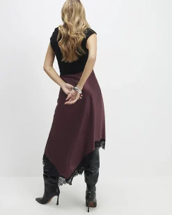 Red Lace Hybrid Drape Maxi Dress