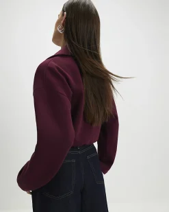 Red Lace Up Sweatshirt