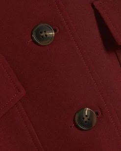 Red Long Sleeve Pocket Detail Bomber Jacket
