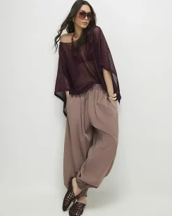 Red Metallic Knitted Cape