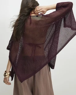 Red Metallic Knitted Cape