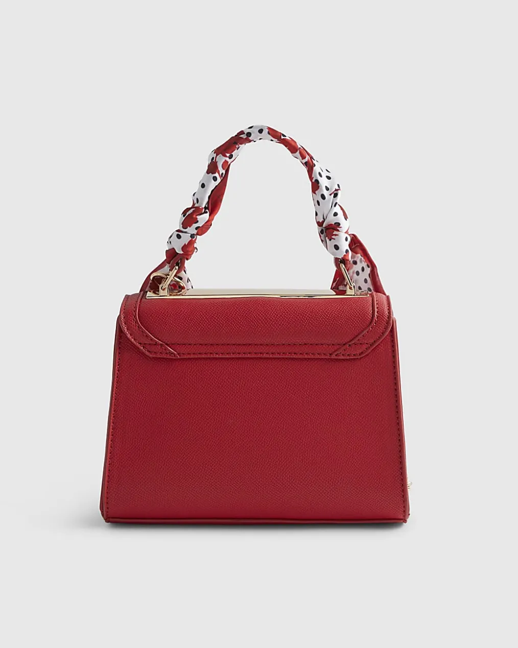 Red Mini Scarf Tote Cross Body Bag
