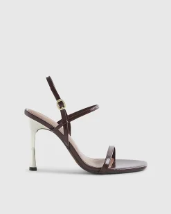 Red Open Back Heeled Sandals