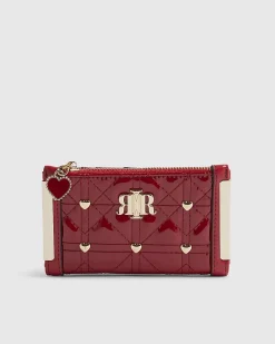 Red Quilted Heart Stud Mini Purse