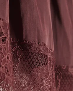 Red Satin Lace Trim Cami