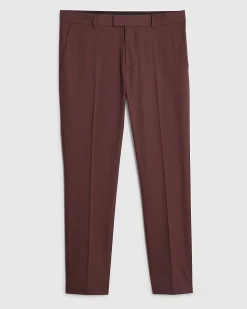 Red Skinny Fit Stretch Textured Suit Trousers