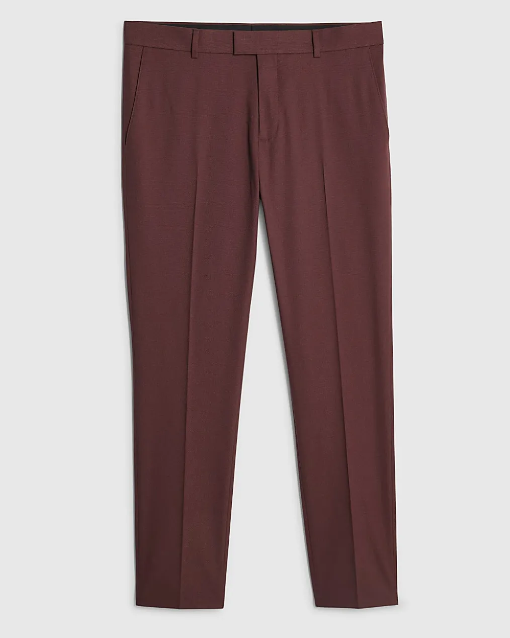 Red Skinny Fit Stretch Textured Suit Trousers