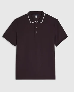 Red Slim Fit Textured Tipped Polo Shirt