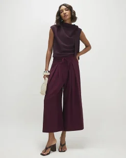 Red Tie Detail Culottes