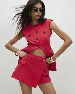 Red Wrap Utility Skort