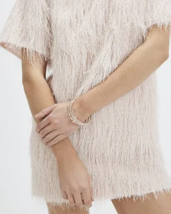 Rose Gold and Silver Linked Stacking Bangle