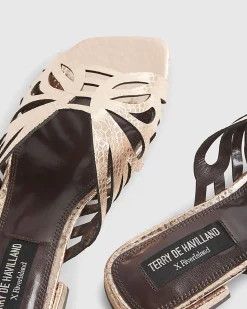 Rose Gold Butterfly Mule Flat Sandals