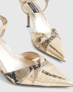 Rose Gold Cut Out Detail Court Heels