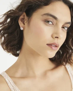 Rose Gold Halo Stud Earrings