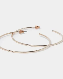 Rose gold thin hoop earrings