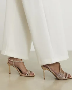 Rose Gold Wide Fit Perspex Diamante Heels