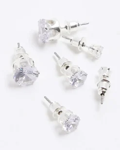 Silver 3 Pack Stud Earrings
