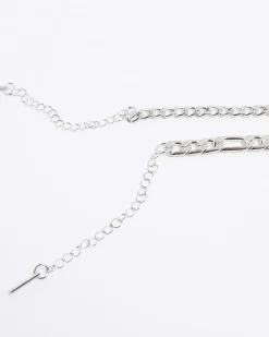 Silver 2 Row Chain Necklace