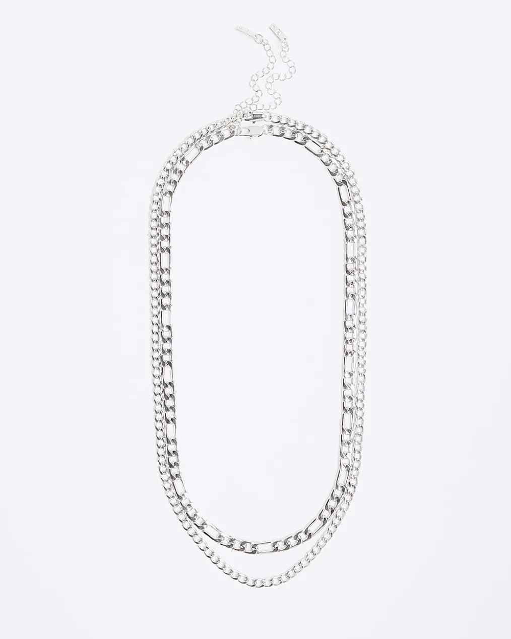 Silver 2 Row Chain Necklace