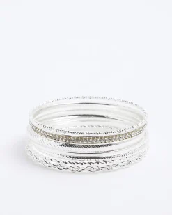 Silver Bangle Stack