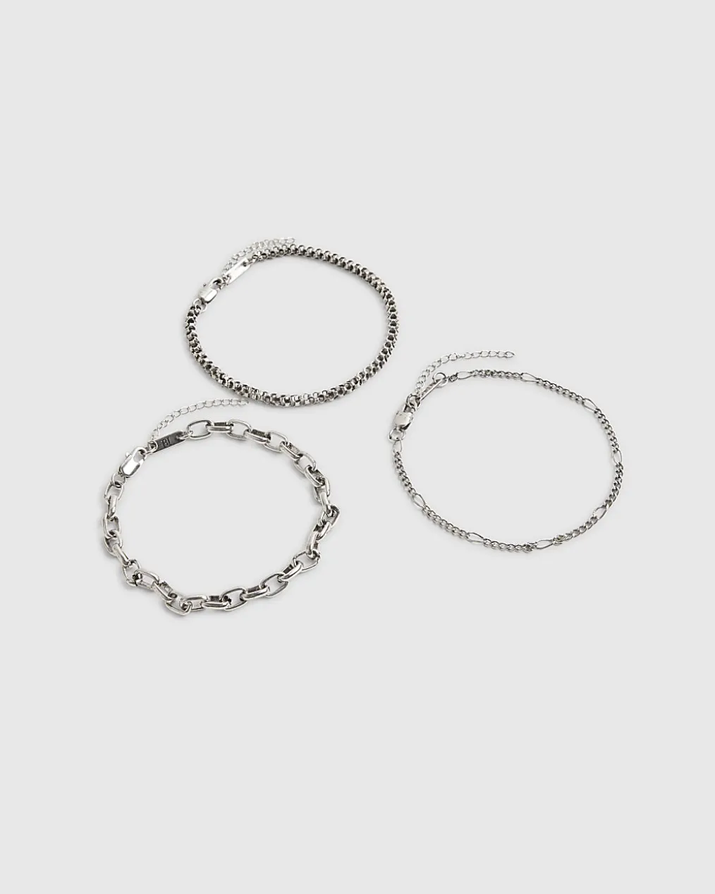 Silver Chain Pack Of 3 Bracelets