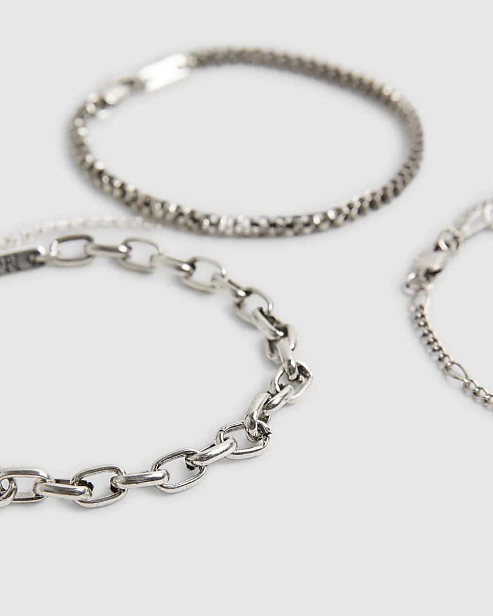 Silver Chain Pack Of 3 Bracelets