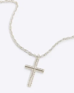 Silver Cross Pendant Necklace