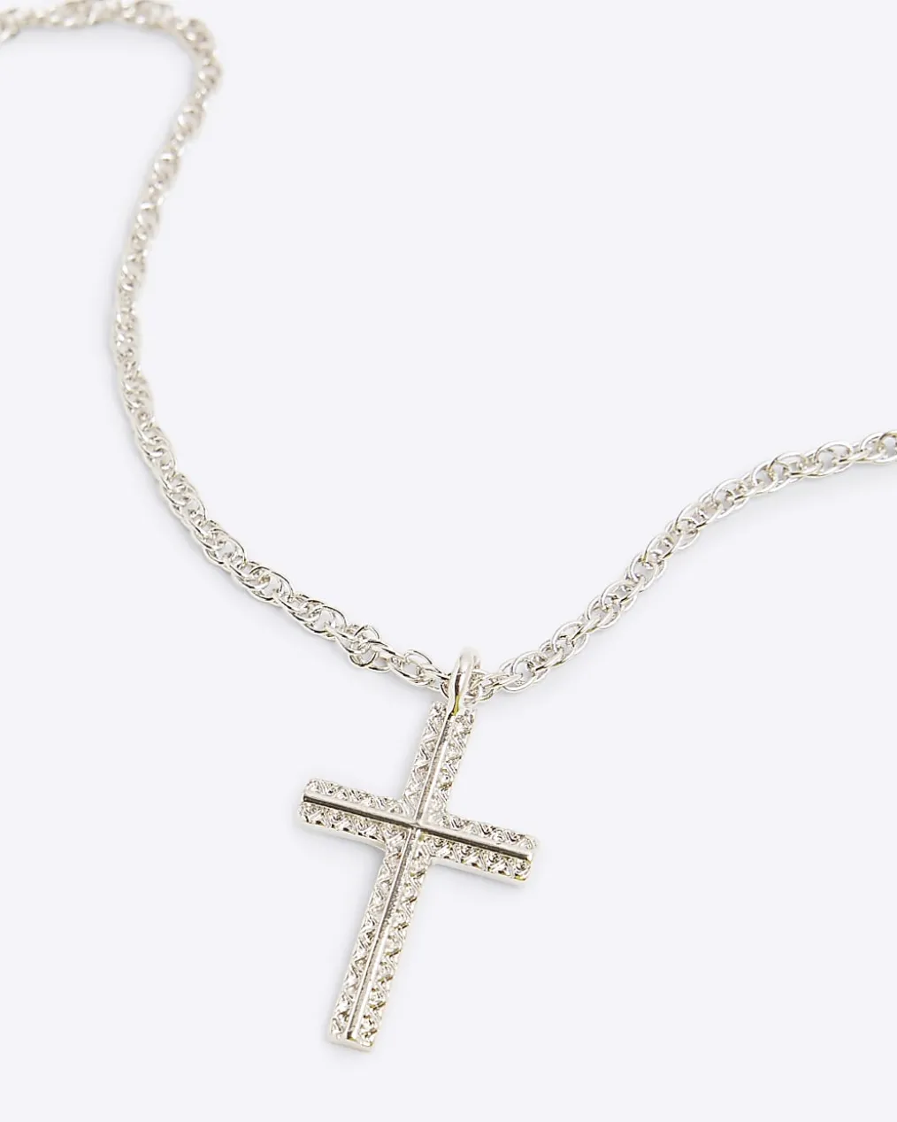 Silver Cross Pendant Necklace